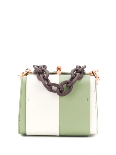 The Volon Po Cube Two Tone Leather Bag In White