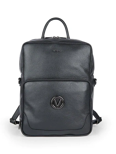 Valentino By Mario Valentino Men's Theo Dollaro Convertible Pebbled Leather Backpack In Black
