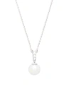 MAJORICA 10MM PEARL, CRYSTAL AND 925 STERLING SILVER PENDANT NECKLACE,0400093185878