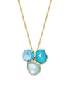 IPPOLITA ROCK CANDY 18K YELLOW GOLD GEMSTONE CLUSTER PENDANT NECKLACE,0400097870627