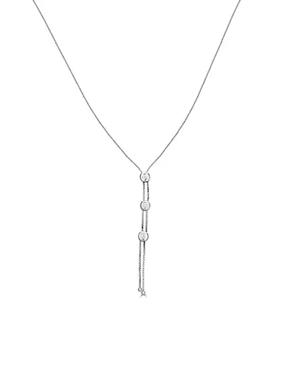 Saks Fifth Avenue Diamond Fringe Diamond And 14k White Gold Adjustable Pendant Necklace