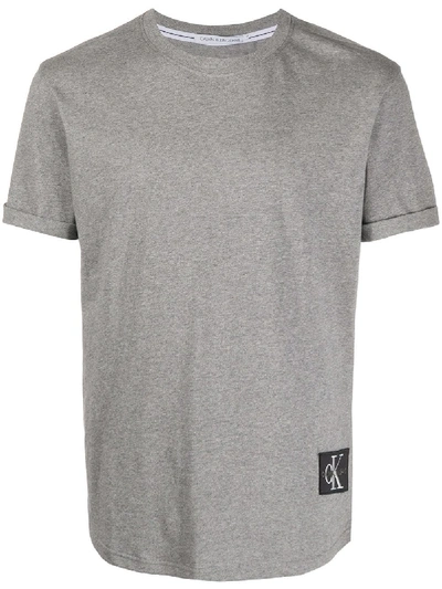 Calvin Klein Jeans Est.1978 Logo-patch Crew Neck T-shirt In Grey