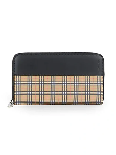 Burberry Plaid Colorblock Wallet In Antique Yellow