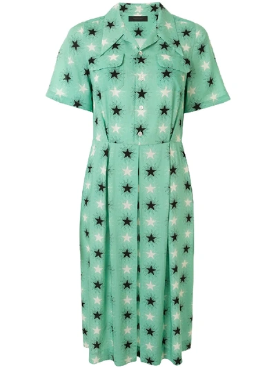 Undercover Star Pleated Dress In Green