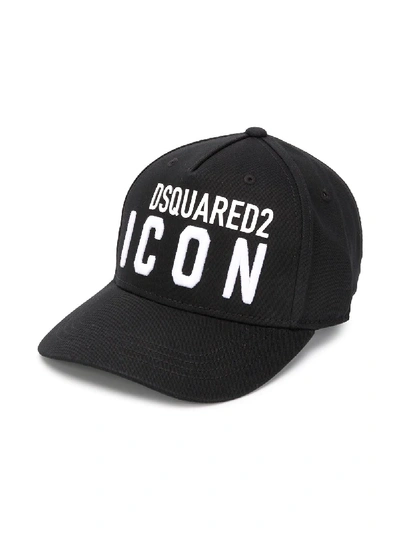 Dsquared2 Kids' Logo Print Baseball Hat In Black