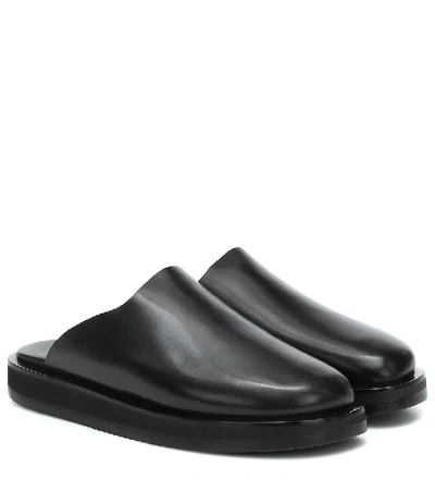 The Row Sabot Leather Mules In Black