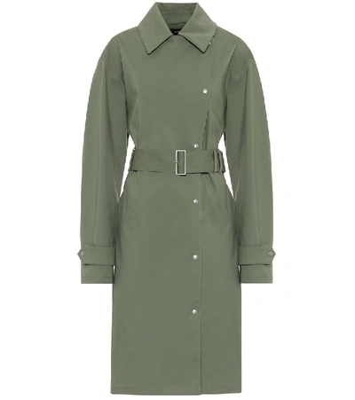 Joseph Conley Bonded Cotton-blend Trench Coat In Green
