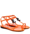 Jimmy Choo Alodie Logo Flat Sandals In Orange