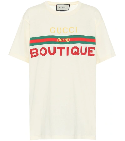 Gucci Printed Cotton Jersey T-shirt In White