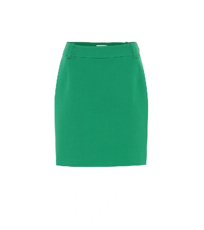 Balenciaga Fitted Wool-blend Mini Skirt In Green