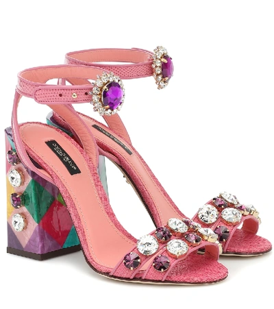 Dolce & Gabbana Keira Embellished Sandals In Multicoloured