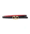 Valentino Vlogo 5mm Reversible Leather Belt In Black