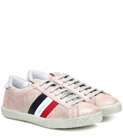 Moncler Striped Low-top Trainers In Pink
