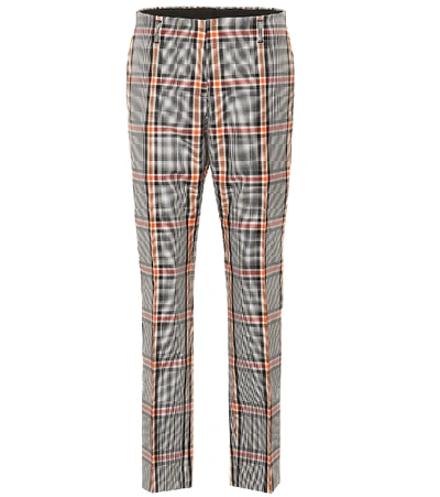 Dries Van Noten Checked High-rise Straight Trousers In Multicoloured