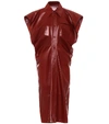 Bottega Veneta Cutout Patent-leather Midi Dress In Brown