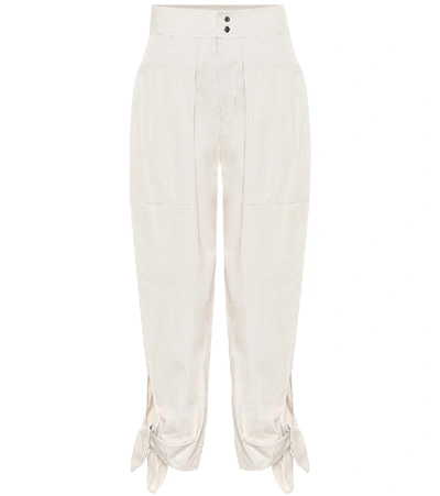 Isabel Marant Gaviao High-rise Cotton Pants In Beige