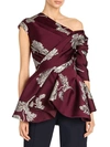 ALEXANDER MCQUEEN NORTHERN ROSE DRAPE TOP,0400012488794