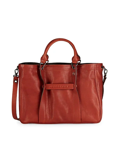 Longchamp Leather Satchel In Brown