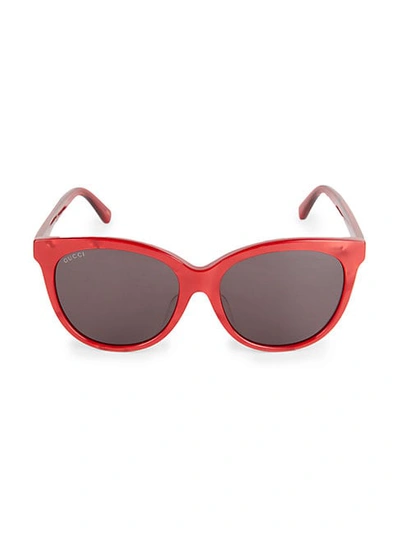 Gucci 56mm Cat Eye Sunglasses In Red