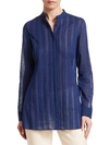 AKRIS PUNTO SHEER PINTUCK BLOUSE,0400012488828