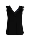 FRENCH CONNECTION CHOIMA LACE-TRIMMED TANK,0400012555051