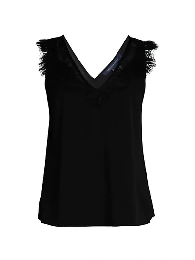 French Connection Choima Lace-trimmed Tank In Black
