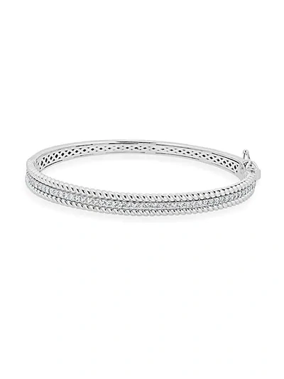 Saks Fifth Avenue Diamond And 14k White Gold Clip Bangle Bracelet