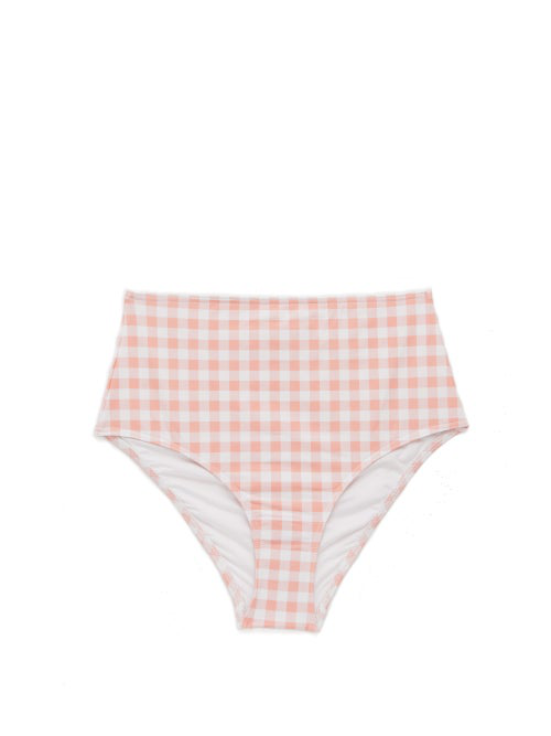 pink and white gingham bikini