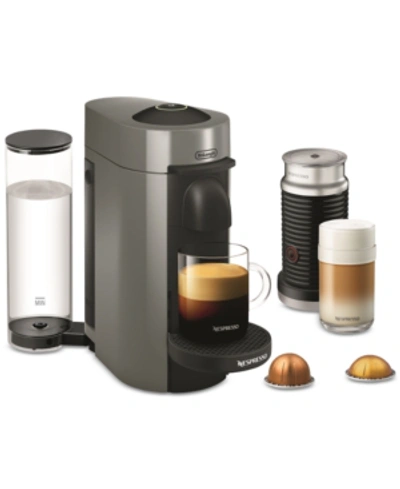Nespresso Vertuo Plus Coffee And Espresso Machine By De'longhi With Aeroccino, Grey In Gray