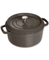 Staub Enameled Cast Iron 4-qt. Round Cocotte In Matte Black