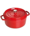 Staub 5.5-qt. Cast Iron Round Cocotte In Cherry