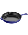 Staub Enameled Cast Iron 12" Fry Pan In Dark Blue