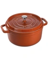 Staub Cast Iron 5.5-qt. Round Cocotte In Orange