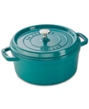 Staub Enameled Cast Iron 4-qt. Round Cocotte In Turquoise