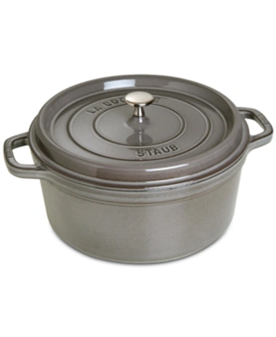 Staub Cast Iron 5.5-qt. Round Cocotte In Grey