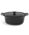 Berghoff Ron Black Cast Iron 5.5 Qt. Covered Casserole In Black