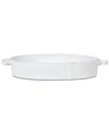 Vietri Lastra Collection Handled Oval Baker In White