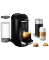 NESPRESSO VERTUO PLUS DELUXE COFFEE AND ESPRESSO MACHINE BY BREVILLE, BLACK WITH AEROCCINO MILK FROTHER