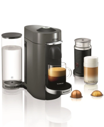 Nespresso Vertuo Plus Deluxe Coffee And Espresso Machine By De'longhi, Titan With Aeroccino Milk Frother