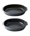 BERGHOFF GEM COLLECTION STONEWARE SET OF 2 OVAL BAKING DISHES