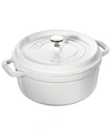 Staub Enameled Cast Iron 4-qt. Round Cocotte In White