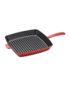 Staub Cast Iron 12-inch Square Grill Pan In Cherry