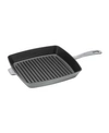 Staub Cast Iron 12" Square Grill Pan In Graphite Grey