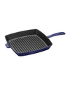 Staub Cast Iron 10" Square Grill Pan In Dark Blue