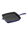 Staub Cast Iron 10" Square Grill Pan In Dark Blue