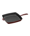 Staub 12-inch Square Enameled Cast Iron Grill Pan In Grenadine