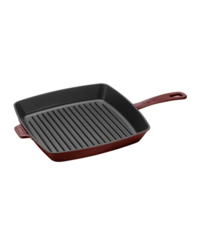 Staub Cast Iron 10-inch Square Grill Pan In Grenadine