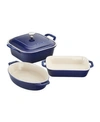 Staub Ceramics 4-pc Mixed Baking Dish Set In Dark Blue