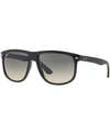 Ray Ban Sunglasses Man Boyfriend - Black Frame Grey Lenses 56-15 In Black Clear/grey Grad