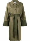 LOEWE LOEWE WOMEN'S GREEN COTTON TRENCH COAT,S2101360PA4430 36